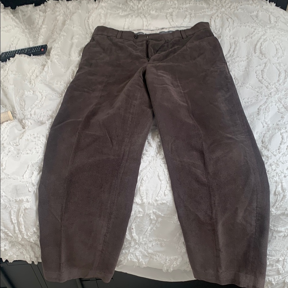 Bachrach Brown Corduroy Pants Relaxed Fit